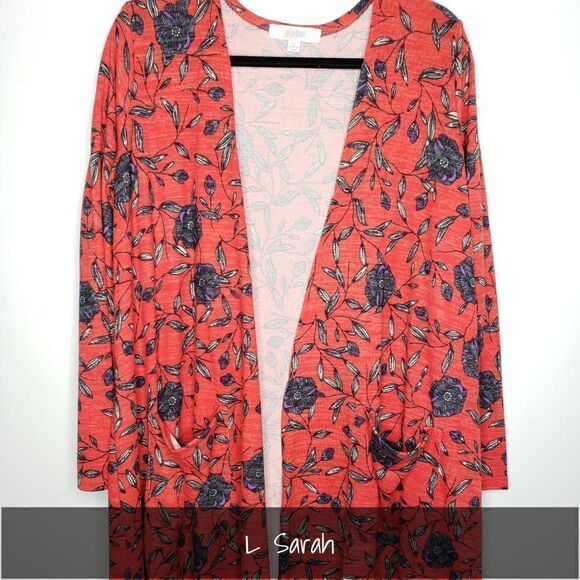 LuLaRoe Sarah Large Floral Red NEW - Picture 1 of 2